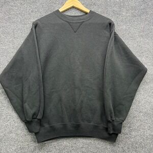 Hanes Classics Sweatshirt Men's L Charcoal Gray Crewneck Long Sleeve Made USA